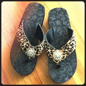Fashion sandals cheetah print